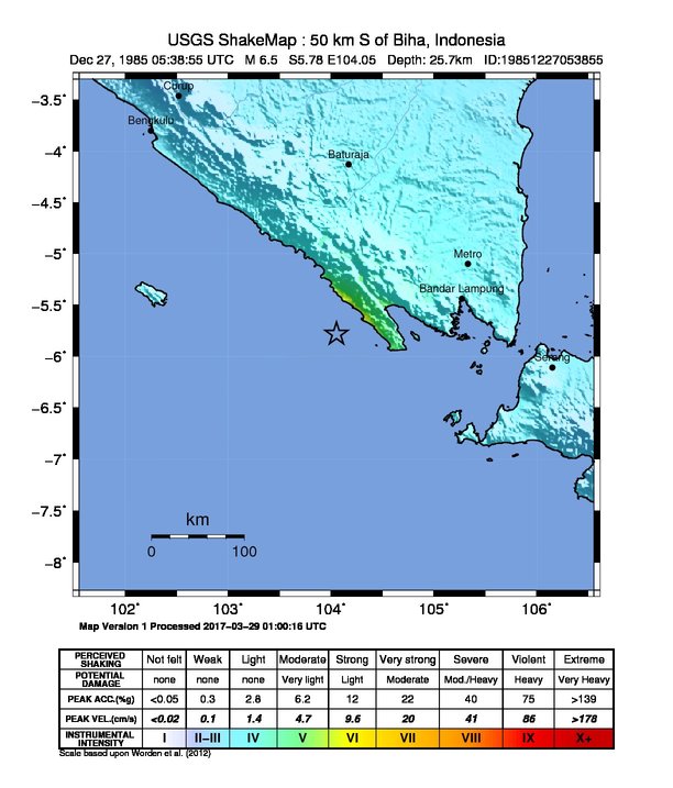 ShakeMap Intensity Thumbnail
